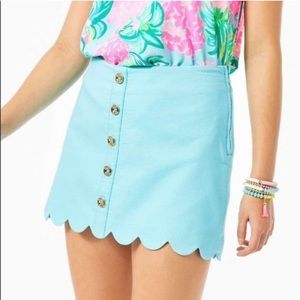 Lilly Pulitzer Kaylie Button Down Skort Size 00 Blue Ibiza